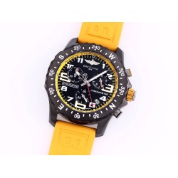 Professional Chronograph PVD Black Dial On Yellow Strap Swiss Quartz