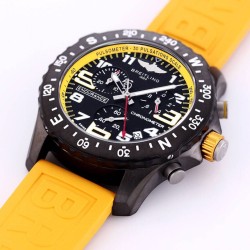 Professional Chronograph PVD Black Dial On Yellow Strap Swiss Quartz