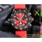 Professional Chronograph PVD Black Dial On Red Strap Swiss Quartz