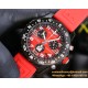 Professional Chronograph PVD Black Dial On Red Strap Swiss Quartz