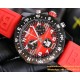 Professional Chronograph PVD Black Dial On Red Strap Swiss Quartz