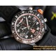 Professional Chronograph PVD Black Dial On Red Strap Swiss Quartz