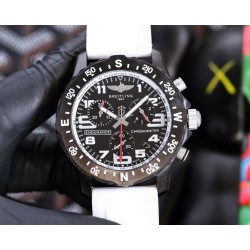 Professional Chronograph PVD Black Dial On White Strap Swiss Quartz