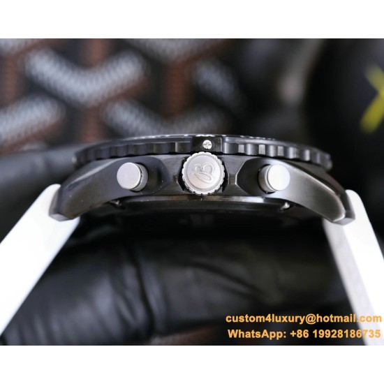 Professional Chronograph PVD Black Dial On White Strap Swiss Quartz