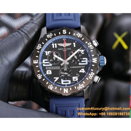 Professional Chronograph PVD Black Dial On White Strap Swiss Quartz