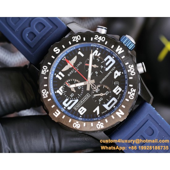 Professional Chronograph PVD Black Dial On White Strap Swiss Quartz