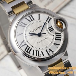 Ballon Bleu De Cartier 33mm YG/SS White/Rmn AF NH05