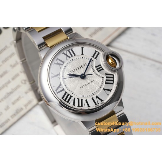 Ballon Bleu De Cartier 33mm YG/SS White/Rmn AF NH05