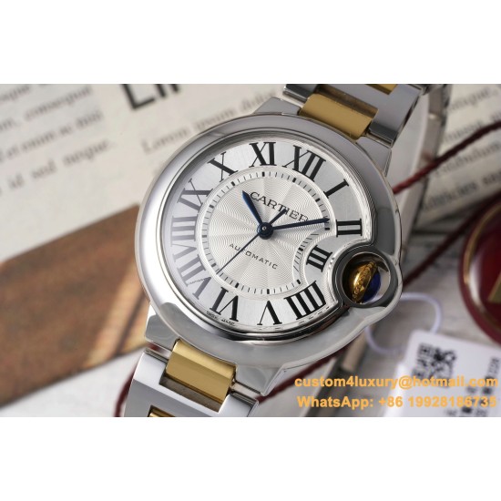 Ballon Bleu De Cartier 33mm YG/SS White/Rmn AF NH05
