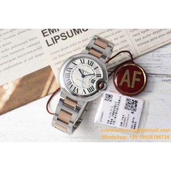 Ballon Bleu De Cartier 33mm RG/SS White Dial AF NH05