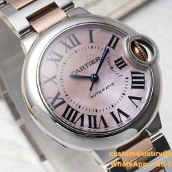 Ballon Bleu De Cartier 33mm RG/SS Pink Mop Dial AF NH05
