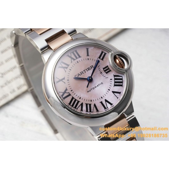Ballon Bleu De Cartier 33mm RG/SS Pink Mop Dial AF NH05