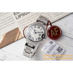 Ballon Bleu De Cartier 33mm Dia SS/SS White Dial AF NH05