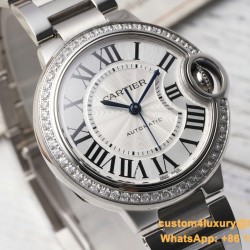 Ballon Bleu De Cartier 33mm Dia SS/SS White Dial AF NH05