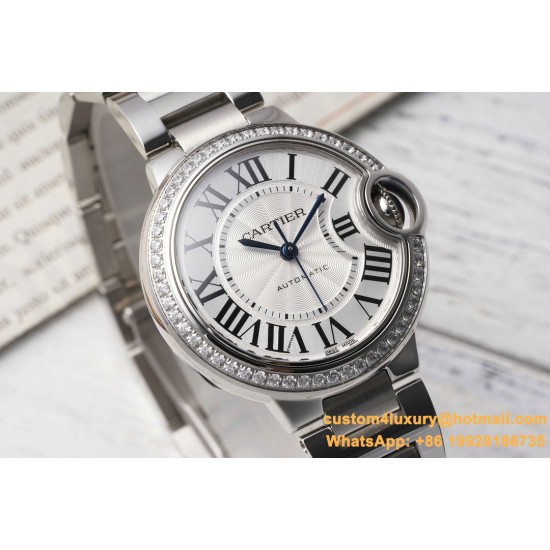 Ballon Bleu De Cartier 33mm Dia SS/SS White Dial AF NH05
