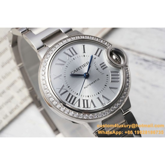Ballon Bleu De Cartier 33mm Dia SS/SS Light Blue Dial AF NH05