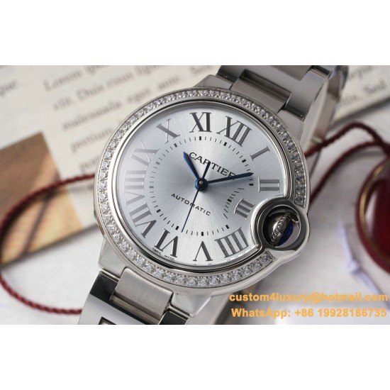 Ballon Bleu De Cartier 33mm Dia SS/SS Light Blue Dial AF NH05