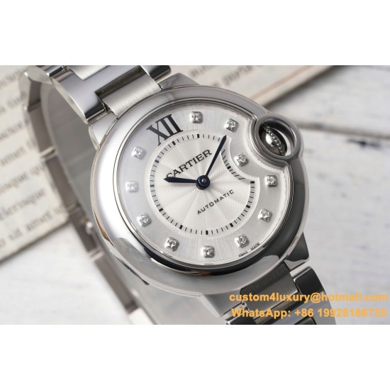 Ballon Bleu De Cartier 33mm SS/SS White/Dia AF NH05