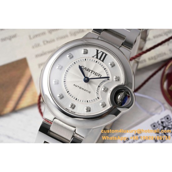 Ballon Bleu De Cartier 33mm SS/SS White/Dia AF NH05