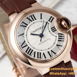 Ballon Bleu De Cartier 33mm RG/LE White/Rmn AF NH05