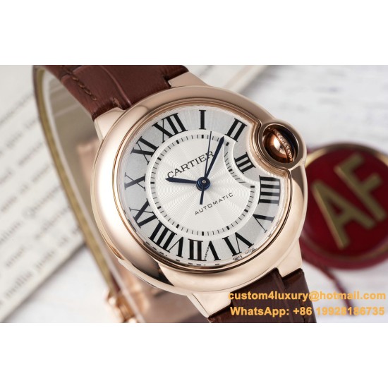 Ballon Bleu De Cartier 33mm RG/LE White/Rmn AF NH05