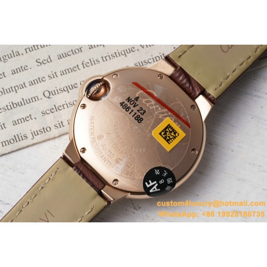 Ballon Bleu De Cartier 33mm RG/LE White/Rmn AF NH05