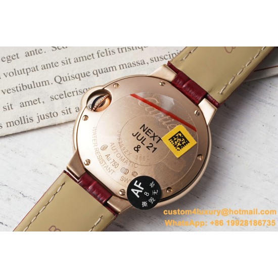 Ballon Bleu De Cartier 33mm Dia RG/LE White/Rmn AF NH05