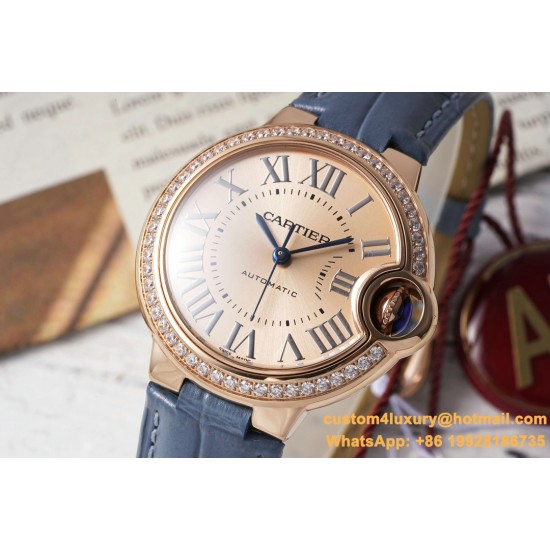 Ballon Bleu De Cartier 33mm Dia RG/LE Gold/Rmn AF NH05