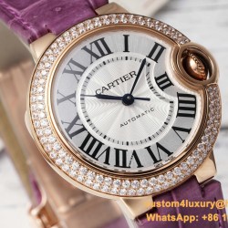 Ballon Bleu De Cartier 33mm Dia RG/LE White Textured Dial AF NH05