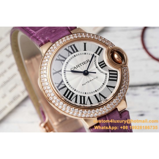 Ballon Bleu De Cartier 33mm Dia RG/LE White Textured Dial AF NH05