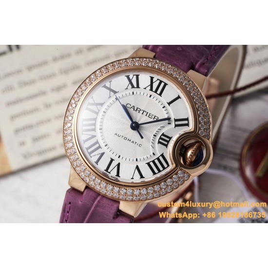 Ballon Bleu De Cartier 33mm Dia RG/LE White Textured Dial AF NH05