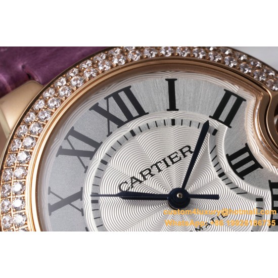 Ballon Bleu De Cartier 33mm Dia RG/LE White Textured Dial AF NH05