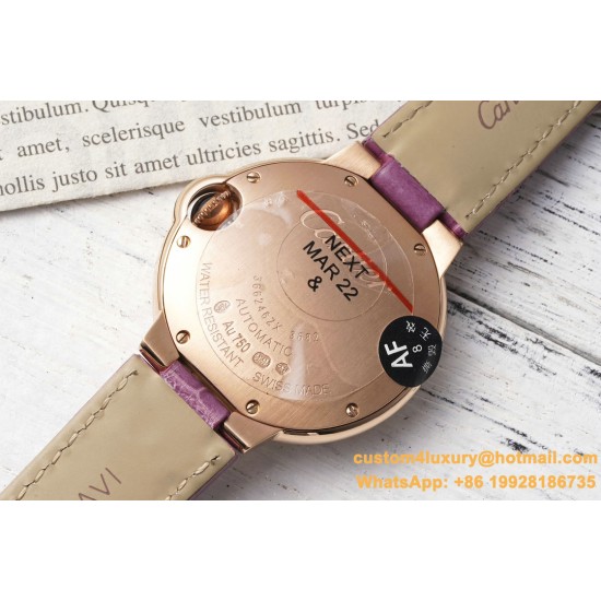 Ballon Bleu De Cartier 33mm Dia RG/LE White Textured Dial AF NH05