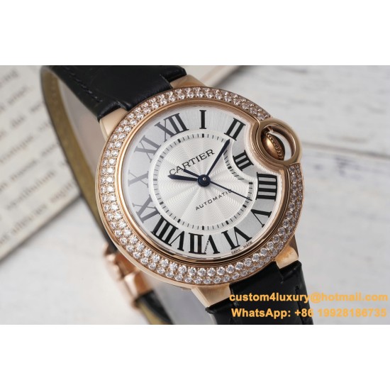 Ballon Bleu De Cartier 33mm Dia RG/LE White/Rmn AF NH05