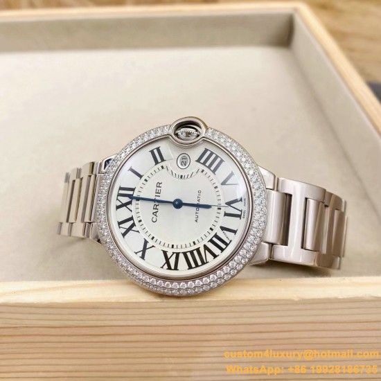 Ballon Bleu De Cartier 42mm Dia SS/SS White Dial AF A2824