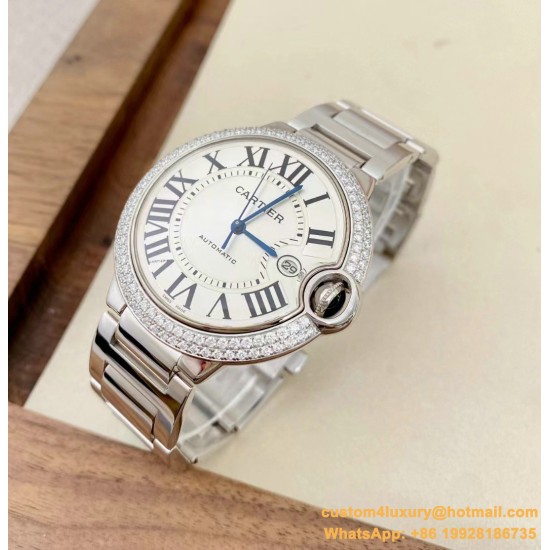 Ballon Bleu De Cartier 42mm Dia SS/SS White Dial AF A2824