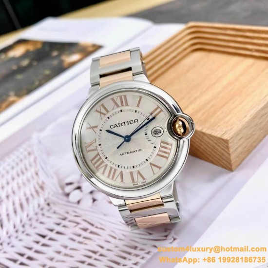 Ballon Bleu De Cartier 42mm RG/SS White Dial AF A2824
