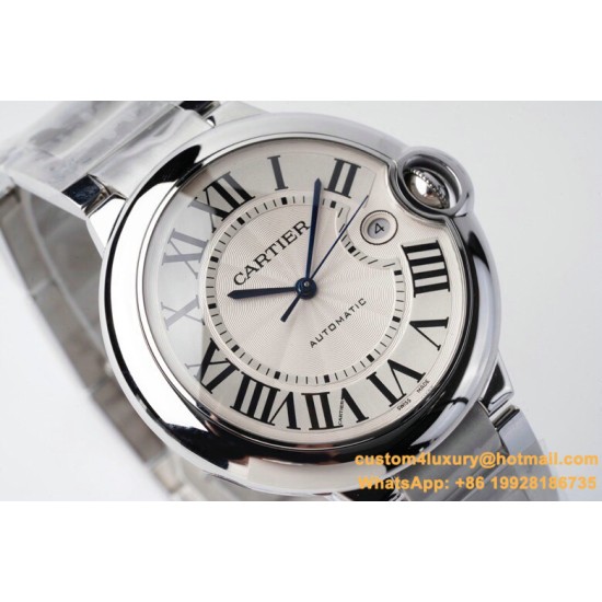 Ballon Bleu De Cartier 42mm SS/SS White Dial AF A2824