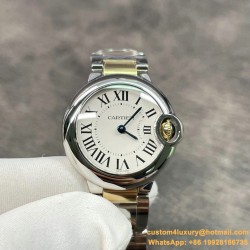 Ballon Bleu De Cartier 28mm YG/SS White Dial V6F Quartz