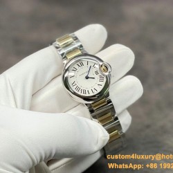 Ballon Bleu De Cartier 28mm YG/SS White Dial V6F Quartz