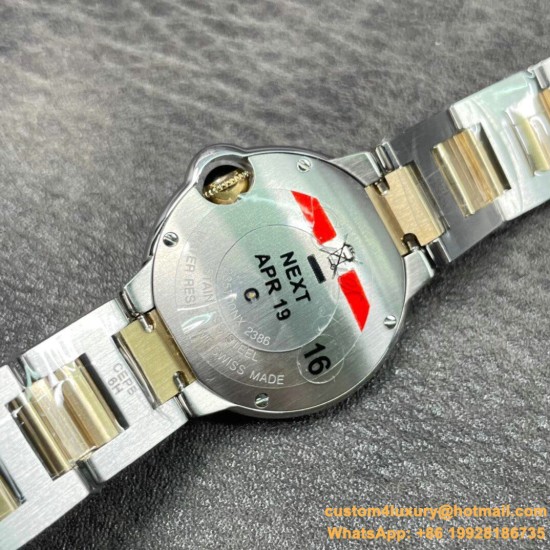 Ballon Bleu De Cartier 28mm YG/SS White Dial V6F Quartz