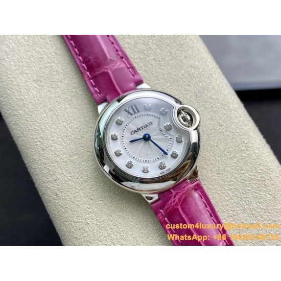 Ballon Bleu De Cartier 28mm SS/LE White/Dia V6F NH05
