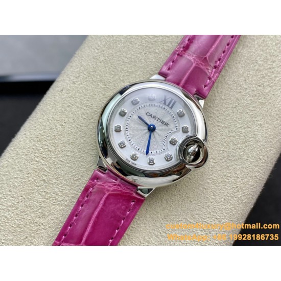 Ballon Bleu De Cartier 28mm SS/LE White/Dia V6F NH05