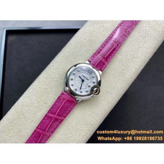 Ballon Bleu De Cartier 28mm SS/LE White/Dia V6F NH05