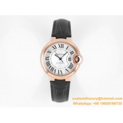 Ballon Bleu De Cartier 33mm RG/LE White/Rmn V6F NH05