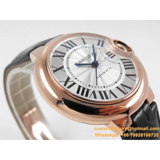 Ballon Bleu De Cartier 33mm RG/LE White/Rmn V6F NH05
