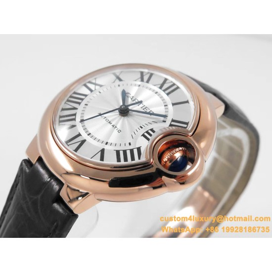 Ballon Bleu De Cartier 33mm RG/LE White/Rmn V6F NH05