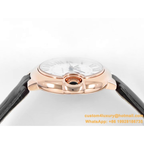 Ballon Bleu De Cartier 33mm RG/LE White/Rmn V6F NH05