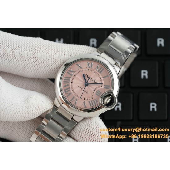Ballon Bleu De Cartier 33mm SS/SS Pink Dial V6F NH05