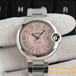 Ballon Bleu De Cartier 33mm SS/SS Pink Dial V6F NH05